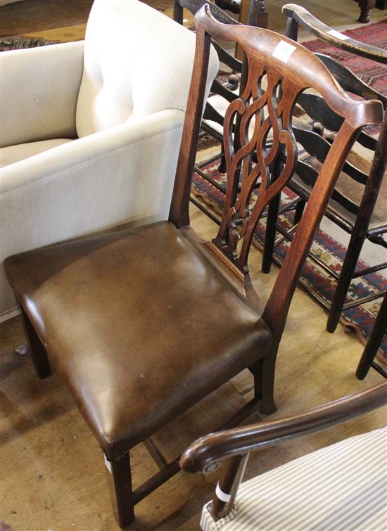 Georgian mahogany frame leather seat desk chair
